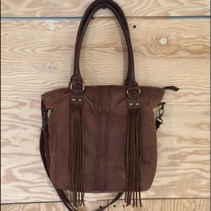Lucky Brand Leather Fringe Crossbody